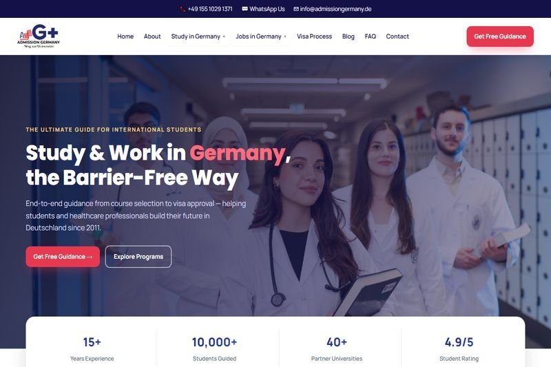 AdmissionGermany website design by Raju Ram Prajapat — Education Consultancy project
