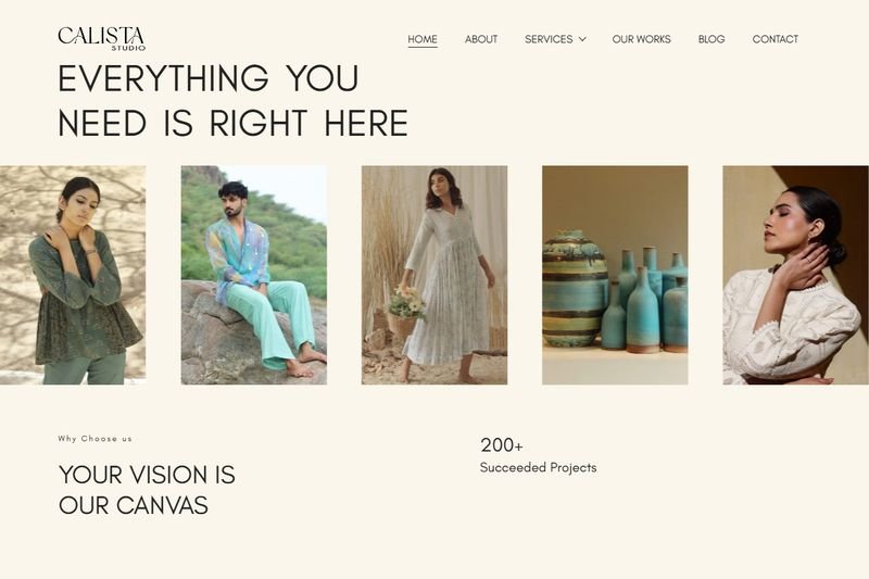Calista Studio website design by Raju Ram Prajapat — Branding Agency project