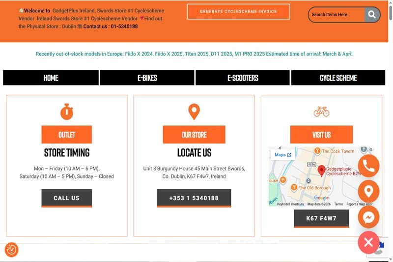 GadgetPlus Ireland website design by Raju Ram Prajapat — eBike/eScooter Retail (Ireland) project