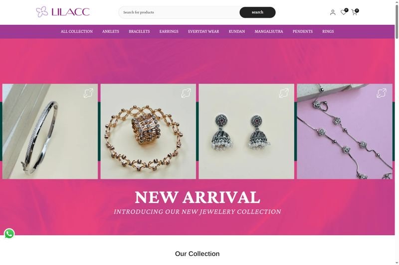 The Lilacc homepage screenshot — Shopify Jewellery Store built by Raju Ram Prajapat